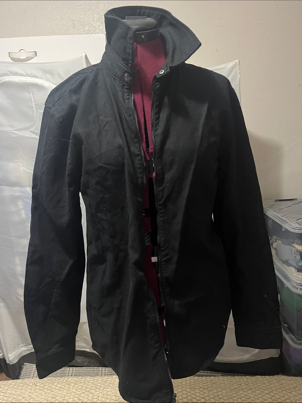 American Apparel Black Zip-Front jacket